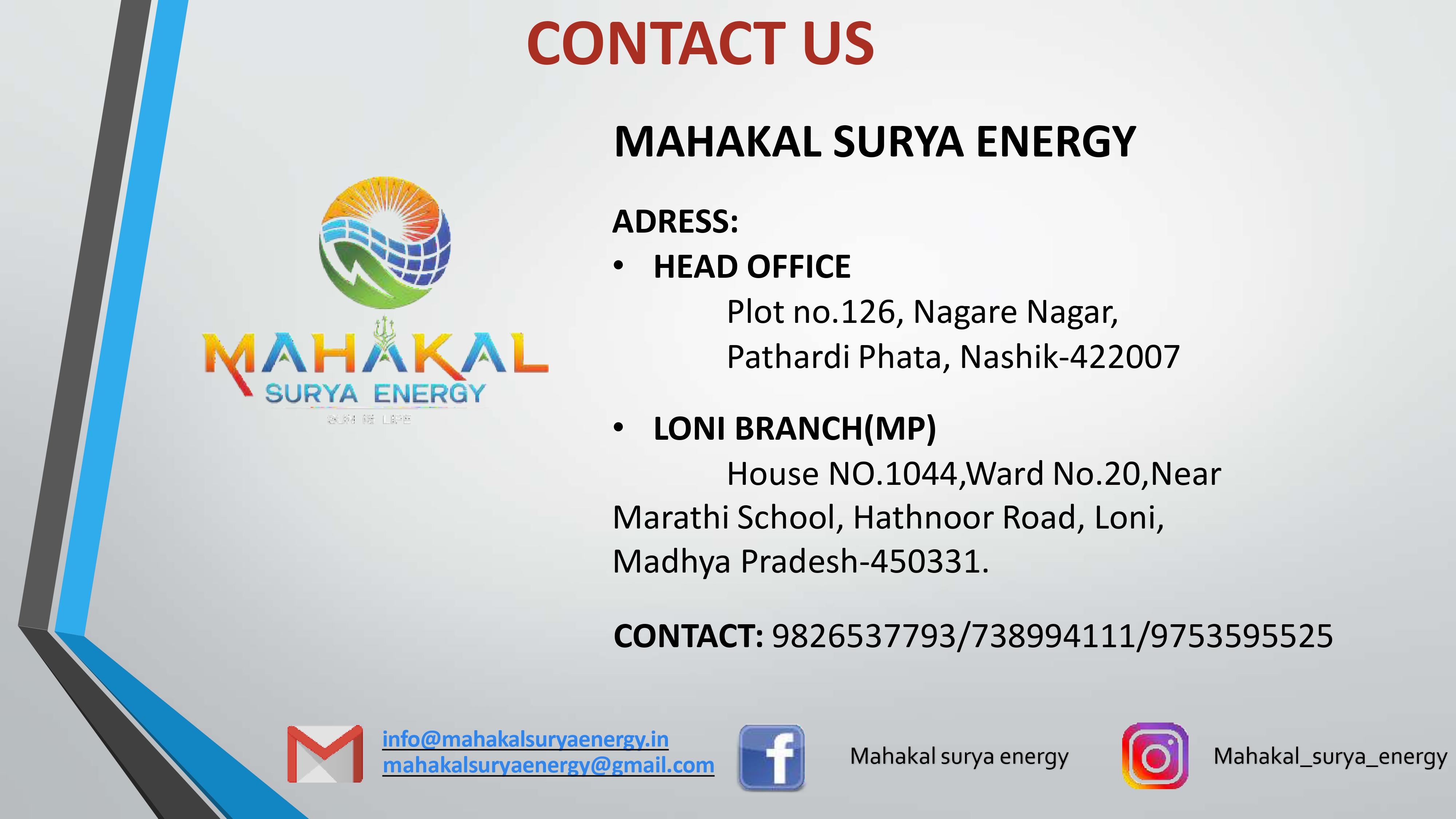 Mahakal Surya Energy contact