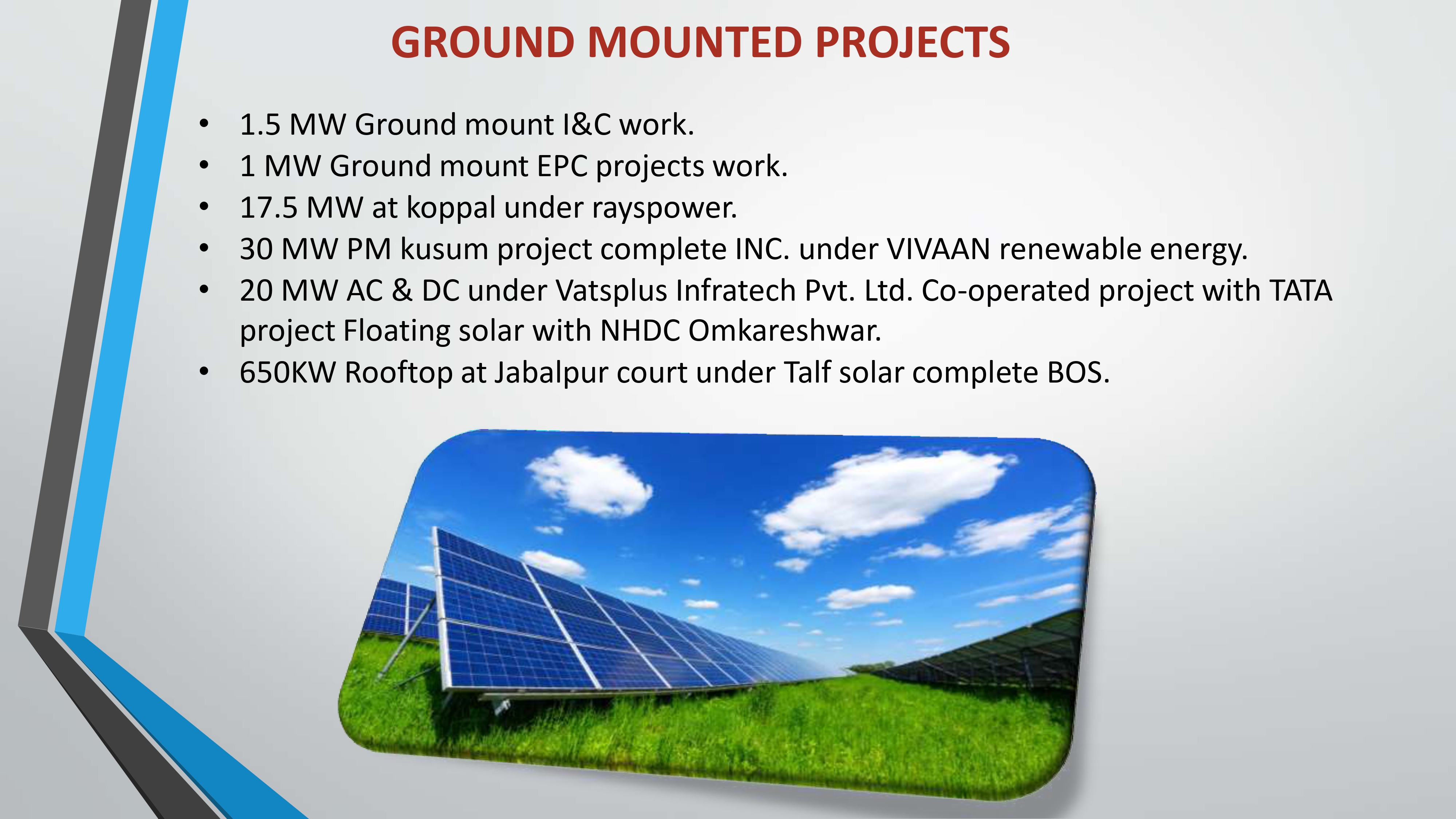 Ground mounted solar projects